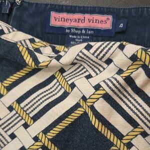 Vineyard Vines Rope Pattern Skirt in Navy and Yellow